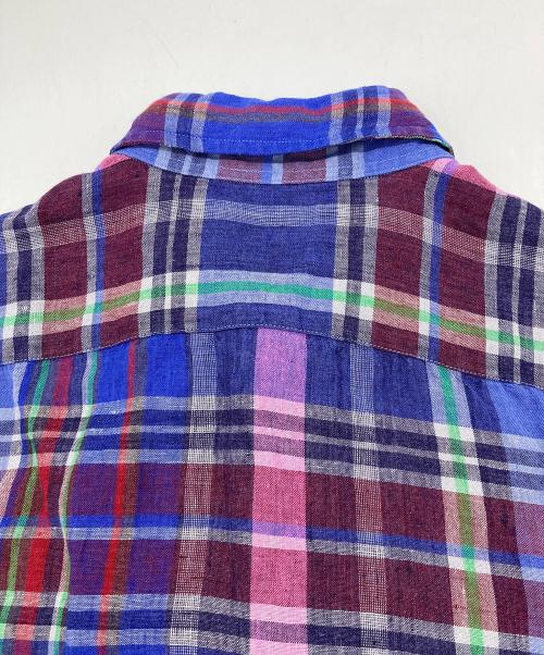 POLO RALPH LAUREN（ポロ・ラルフローレン）POLO RALPH LAUREN (ポロ・ラルフローレン) リネンチェックシャツ ブルー サイズ:Lの古着・服飾アイテム