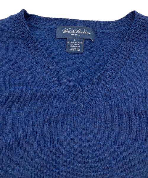 BROOKS BROTHERS（ブルックスブラザーズ）BROOKS BROTHERS (ブルックスブラザーズ) メリノウールＶネックニット ネイビー サイズ:Lの古着・服飾アイテム