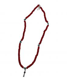 INDIAN JEWELRY（インディアンジュエリー）の古着「トップスカッシュブロッサムビーズネックレス」｜レッド