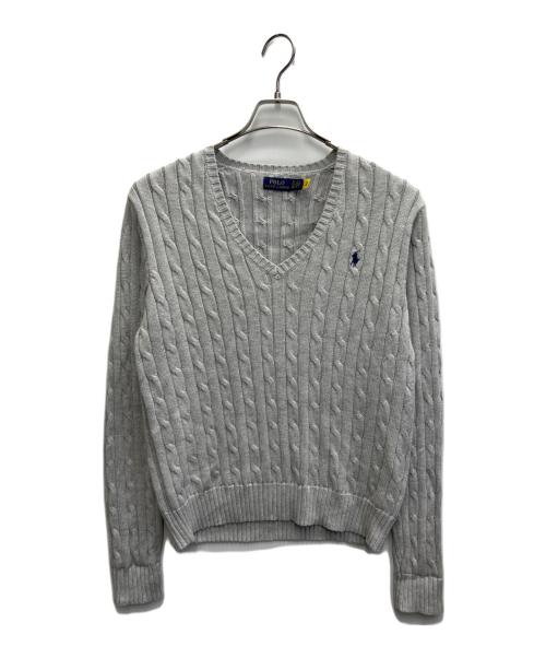 POLO RALPH LAUREN（ポロ・ラルフローレン）POLO RALPH LAUREN (ポロ・ラルフローレン) ケーブルニット グレー サイズ:XLの古着・服飾アイテム