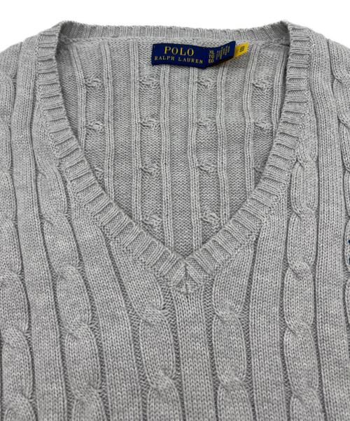 POLO RALPH LAUREN（ポロ・ラルフローレン）POLO RALPH LAUREN (ポロ・ラルフローレン) ケーブルニット グレー サイズ:XLの古着・服飾アイテム