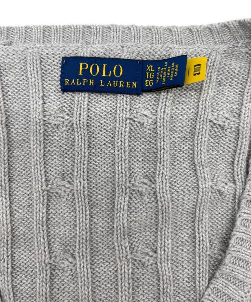 POLO RALPH LAUREN（ポロ・ラルフローレン）POLO RALPH LAUREN (ポロ・ラルフローレン) ケーブルニット グレー サイズ:XLの古着・服飾アイテム