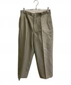 seven by sevenセブンバイセブン）の古着「IN-TUCK TROUSERS シルク/ウール」｜オリーブ