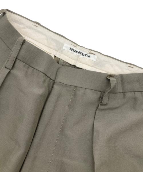 seven by seven（セブンバイセブン）seven by seven (セブンバイセブン) IN-TUCK TROUSERS シルク/ウール オリーブ サイズ:Sの古着・服飾アイテム