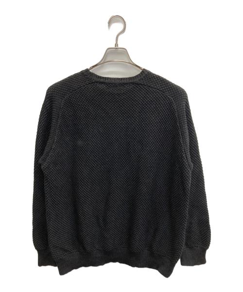 seven by seven（セブンバイセブン）seven by seven (セブンバイセブン) CREW NECK LINEN KNIT SWEATER - Moss stitch - ブラック サイズ:Sの古着・服飾アイテム
