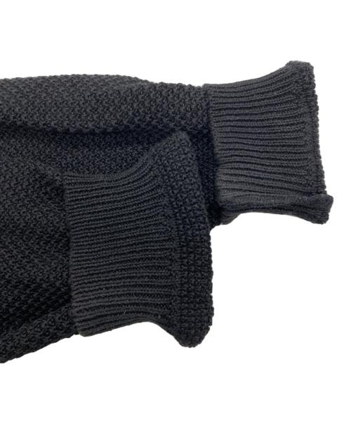 seven by seven（セブンバイセブン）seven by seven (セブンバイセブン) CREW NECK LINEN KNIT SWEATER - Moss stitch - ブラック サイズ:Sの古着・服飾アイテム