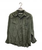 seven by sevenセブンバイセブン）の古着「SHEER WESTERN SHIRTS」｜グリーン