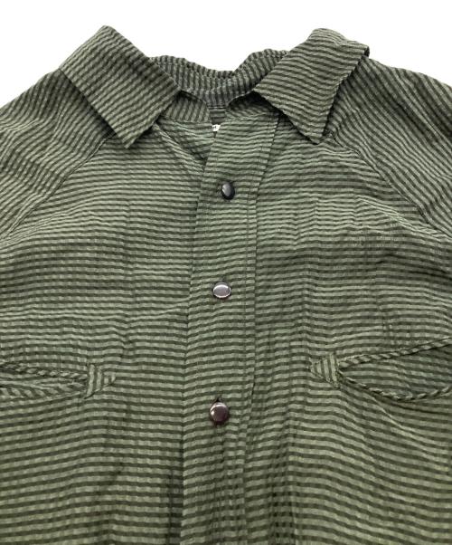 seven by seven（セブンバイセブン）seven by seven (セブンバイセブン) SHEER WESTERN SHIRTS グリーン サイズ:Sの古着・服飾アイテム