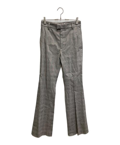 Vivienne Westwood（ヴィヴィアンウエストウッド）Vivienne Westwood (ヴィヴィアンウエストウッド) Ray フレアチェックトラウザー グレー サイズ:40の古着・服飾アイテム