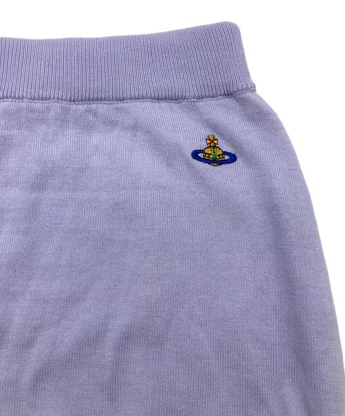 Vivienne Westwood（ヴィヴィアンウエストウッド）Vivienne Westwood (ヴィヴィアンウエストウッド) オーブ刺繍 ニットミニスカート パープル サイズ:Mの古着・服飾アイテム