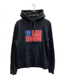 stussy（ステューシー）の古着「00ｓ 星条旗刺繍パーカー」｜ブラック