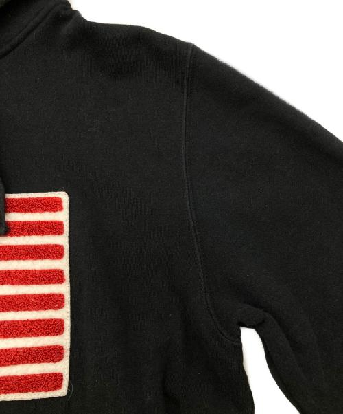 stussy（ステューシー）stussy (ステューシー) 00ｓ 星条旗刺繍パーカー ブラック サイズ:Mの古着・服飾アイテム
