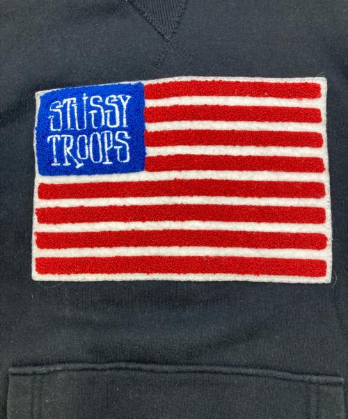 stussy（ステューシー）stussy (ステューシー) 00ｓ 星条旗刺繍パーカー ブラック サイズ:Mの古着・服飾アイテム