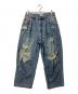 9090（9090）の古着「King Logo Damage Buggy Denim」｜インディゴ