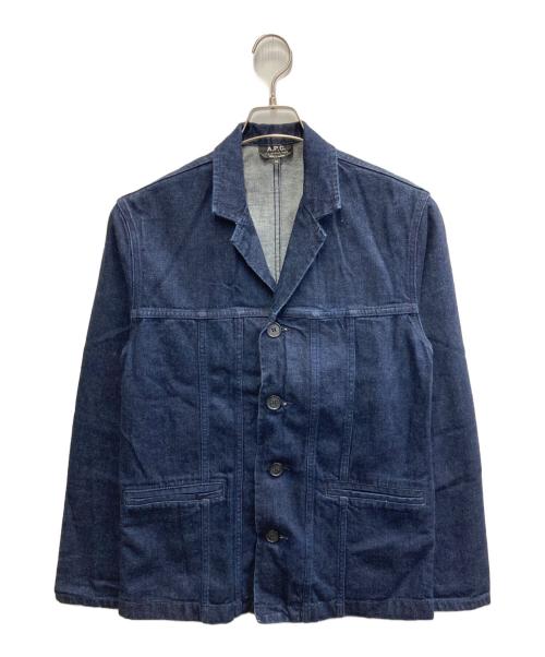 A.P.C.（アーペーセー）A.P.C. (アーペーセー) オープンカラーデニムジャケット ネイビー サイズ:XSの古着・服飾アイテム