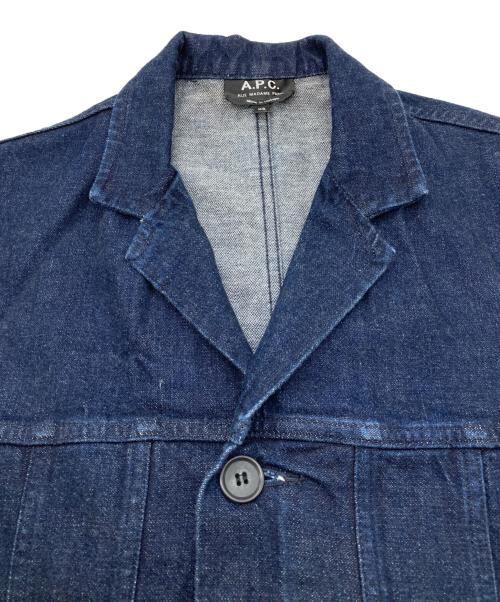 A.P.C.（アーペーセー）A.P.C. (アーペーセー) オープンカラーデニムジャケット ネイビー サイズ:XSの古着・服飾アイテム