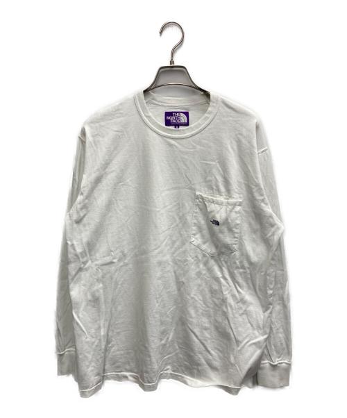 THE NORTHFACE PURPLELABEL（ザ・ノースフェイス パープルレーベル）THE NORTHFACE PURPLELABEL (ザ・ノースフェイス パープルレーベル) 7oz ロングスリーブ ポケットTシャツ ホワイト サイズ:Mの古着・服飾アイテム