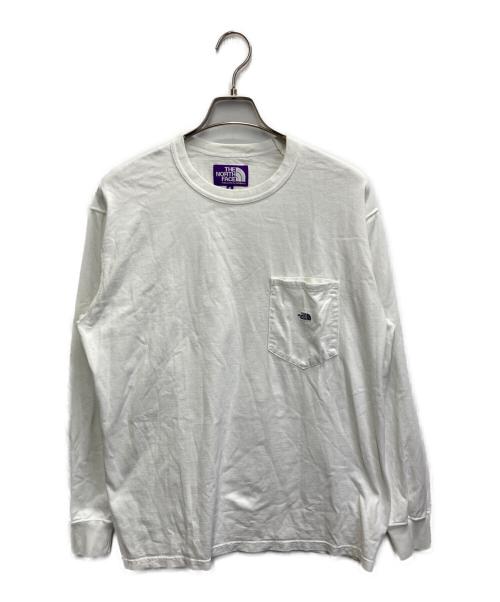 THE NORTHFACE PURPLELABEL（ザ・ノースフェイス パープルレーベル）THE NORTHFACE PURPLELABEL (ザ・ノースフェイス パープルレーベル) 7oz ロングスリーブ ポケットTシャツ ホワイト サイズ:Mの古着・服飾アイテム