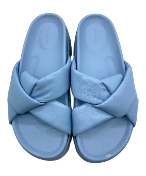 Ferragamo（フェラガモ）Ferragamo (フェラガモ) Air Lug Slides スカイブルー サイズ:8の古着・服飾アイテム
