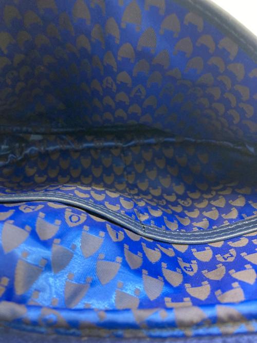 LONGCHAMP（ロンシャン）LONGCHAMP (ロンシャン) レザーショルダーバッグ ネイビーの古着・服飾アイテム