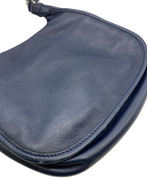 LONGCHAMP（ロンシャン）LONGCHAMP (ロンシャン) レザーショルダーバッグ ネイビーの古着・服飾アイテム