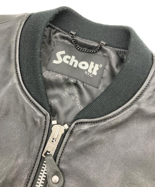 Schott（ショット）Schott (ショット) LEATHER BOWERY JACKET ブラック サイズ:XLの古着・服飾アイテム