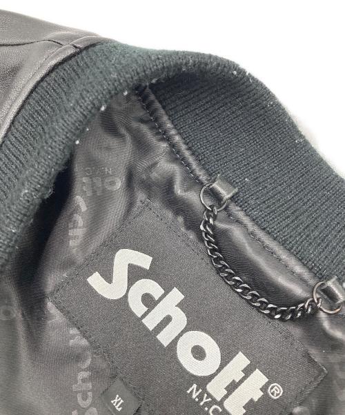 Schott（ショット）Schott (ショット) LEATHER BOWERY JACKET ブラック サイズ:XLの古着・服飾アイテム