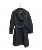 COMME des GARCONS HOMME DEUXコムデギャルソン オム ドゥ）の古着「AD2020　ポリエステル縮絨 トレンチコート」｜ブラック