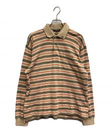 BURBERRY GOLF（バーバリーゴルフ）の古着「ボーダーポロシャツ」｜ブラウン