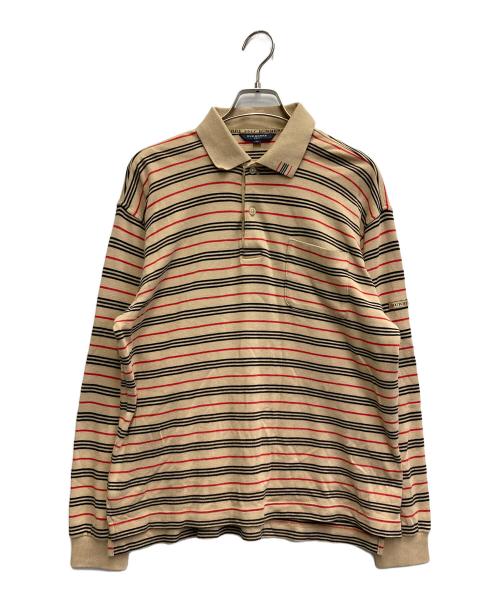 BURBERRY GOLF（バーバリーゴルフ）BURBERRY GOLF (バーバリーゴルフ) ボーダーポロシャツ ブラウン サイズ:Mの古着・服飾アイテム