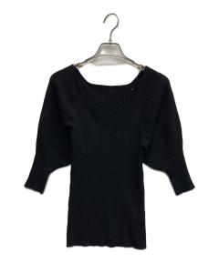 【新品】CADUNE ボートネックバブルニット ブラック カデュネ 中古・古着通販】CADUNE (カデュネ) ボートネックバブルニット