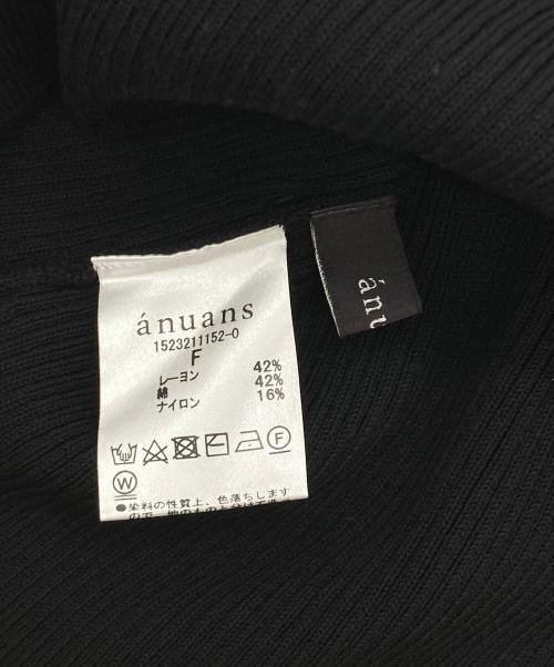 anuans（アニュアンス）anuans (アニュアンス) ハートネックリブニットプルオーバー ブラック サイズ:FREEの古着・服飾アイテム