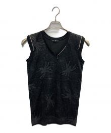 Hysteric Glamour（ヒステリックグラマー）の古着「スパイダープリントノースリーブニット」｜ブラック