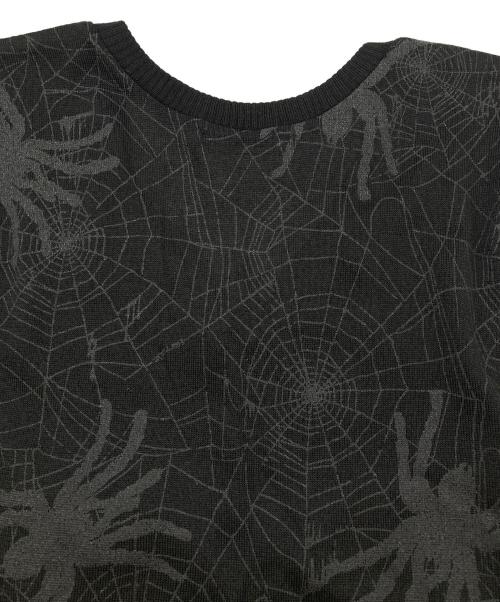 Hysteric Glamour（ヒステリックグラマー）Hysteric Glamour (ヒステリックグラマー) スパイダープリントノースリーブニット ブラック サイズ:Freeの古着・服飾アイテム