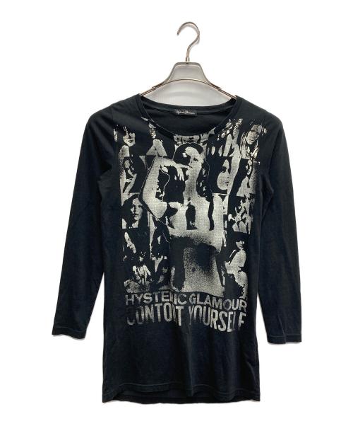 Hysteric Glamour（ヒステリックグラマー）Hysteric Glamour (ヒステリックグラマー) プリントデザインカットソー【Y2K】 ブラック サイズ:FREEの古着・服飾アイテム