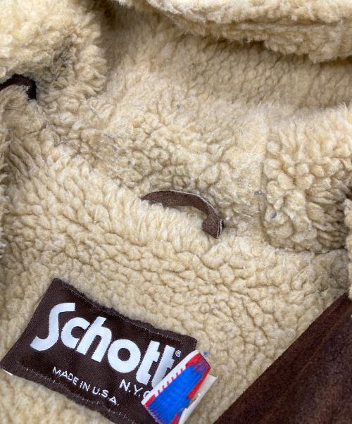 Schott（ショット）Schott (ショット) USA製　スエードレザーボアジャケット ブラウン サイズ:42の古着・服飾アイテム