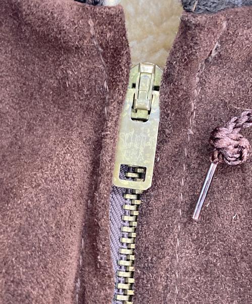 Schott（ショット）Schott (ショット) USA製　スエードレザーボアジャケット ブラウン サイズ:42の古着・服飾アイテム