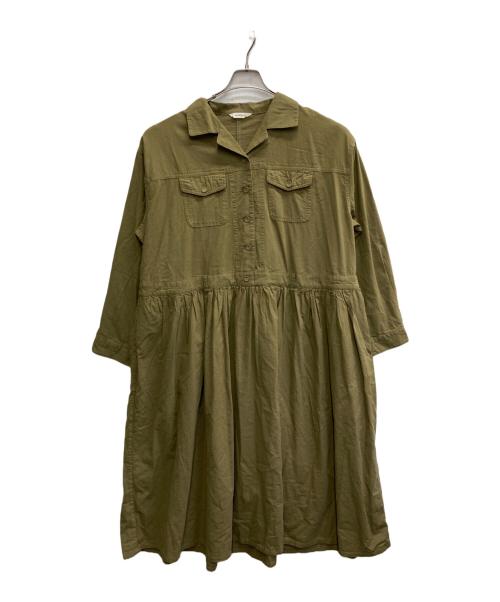 soulberry（ソウルベリー）soulberry (ソウルベリー) 私のつなぎ仕立てのワンピース オリーブ サイズ:3Lの古着・服飾アイテム