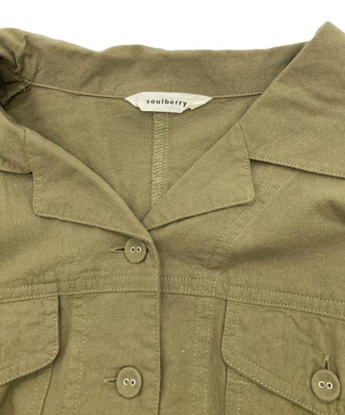 soulberry（ソウルベリー）soulberry (ソウルベリー) 私のつなぎ仕立てのワンピース オリーブ サイズ:3Lの古着・服飾アイテム