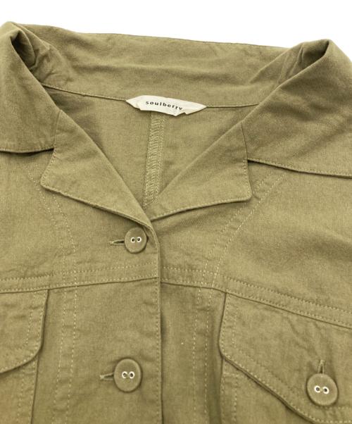 soulberry（ソウルベリー）soulberry (ソウルベリー) 私のつなぎ仕立てのワンピース オリーブ サイズ:3Lの古着・服飾アイテム