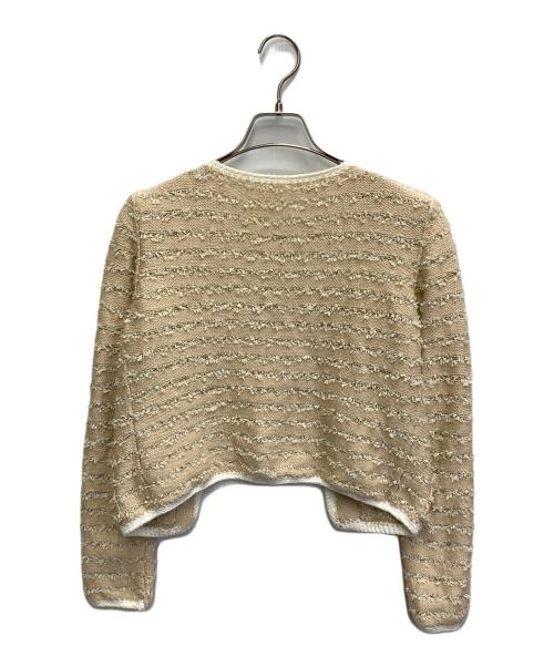FOXEY NEWYORK（フォクシーニューヨーク）FOXEY NEWYORK (フォクシーニューヨーク) ニットジャケット ベージュ サイズ:38の古着・服飾アイテム