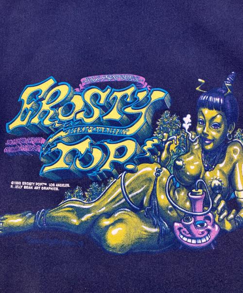 EROSTY POP（エロスティポップ）EROSTY POP (エロスティポップ) 古着プリントパーカー【USA製】 ネイビー サイズ:Mの古着・服飾アイテム
