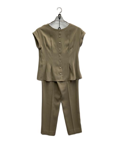 PLST（プラステ）PLST (プラステ) パールボタン2WAYブラウスパンツセットアップ ベージュ サイズ:L 未使用品の古着・服飾アイテム