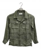 Massimo d'Augustoマッシモダウグスト）の古着「PIQUET ALFREDO/リネンジャケット」｜グリーン
