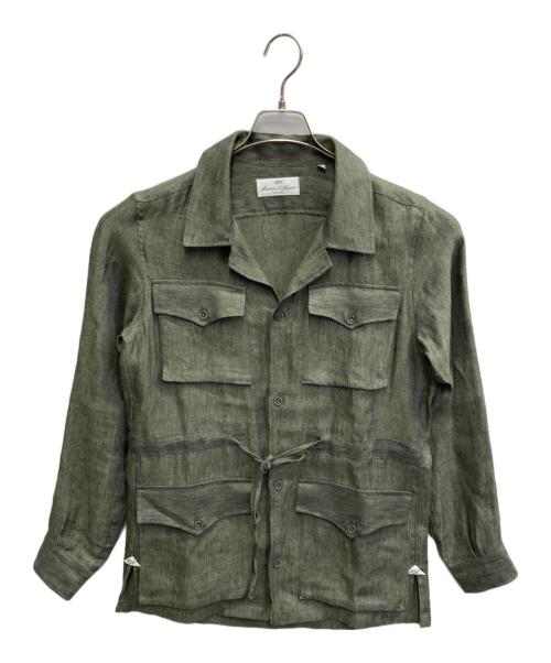 Massimo d'Augusto（マッシモダウグスト）Massimo d'Augusto (マッシモダウグスト) PIQUET ALFREDO/リネンジャケット グリーン サイズ:XSの古着・服飾アイテム