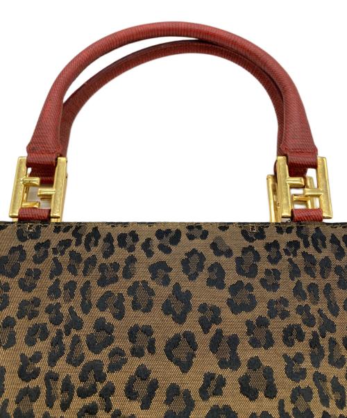 FENDI（フェンディ）FENDI (フェンディ) OLDレオパードハンドバッグ ブラウンの古着・服飾アイテム