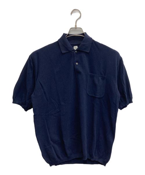 KAPTAIN SUNSHINE（キャプテンサンシャイン）KAPTAIN SUNSHINE (キャプテンサンシャイン) ポロカラーニットシャツ ネイビー サイズ:36の古着・服飾アイテム
