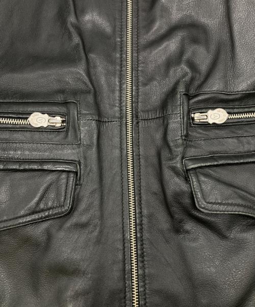 GIANNI VALENTINO（ジャンニバレンチノ）GIANNI VALENTINO (ジャンニバレンチノ) ラムレザーコート ブラック サイズ:Lの古着・服飾アイテム