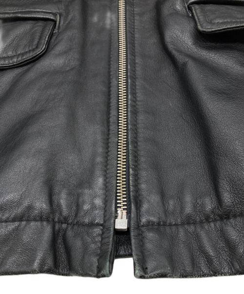 GIANNI VALENTINO（ジャンニバレンチノ）GIANNI VALENTINO (ジャンニバレンチノ) ラムレザーコート ブラック サイズ:Lの古着・服飾アイテム