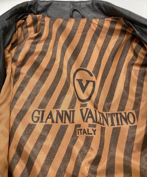 GIANNI VALENTINO（ジャンニバレンチノ）GIANNI VALENTINO (ジャンニバレンチノ) ラムレザーコート ブラック サイズ:Lの古着・服飾アイテム
